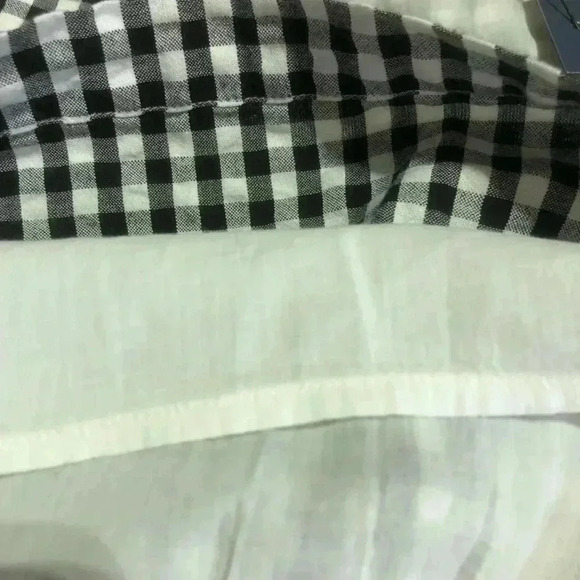 Crown & Ivy one shoulder top – peplum waist black & white gingham prime- size 14 - Picture 7 of 8